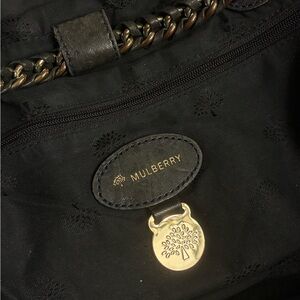 Mulberry Black Shoulder Bag with Gold Accents